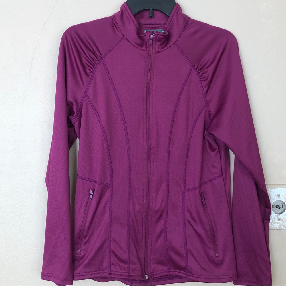 Lija Magenta Rouged Long Sleeve Sport Jacket  L